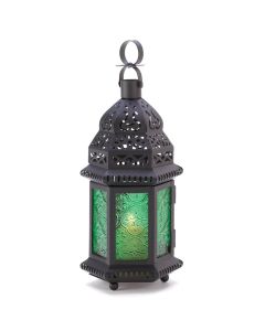 GREEN GLASS MOROCCAN LANTERN